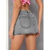 imageFloerns Womens Causal High Waist Raw Hem Pocket Denim Jean Short SkirtGrey Pure