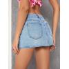 imageFloerns Womens Causal High Waist Raw Hem Pocket Denim Jean Short SkirtLight Blue