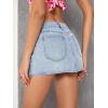 imageFloerns Womens Causal High Waist Raw Hem Pocket Denim Jean Short SkirtPale Blue