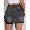 imageFloerns Womens Causal High Waist Raw Hem Pocket Denim Jean Short SkirtPale Grey