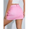 imageFloerns Womens Causal High Waist Raw Hem Pocket Denim Jean Short SkirtPink Solid