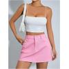 imageFloerns Womens Causal High Waist Raw Hem Pocket Denim Jean Short SkirtPink Solid