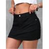 imageFloerns Womens Causal High Waist Raw Hem Pocket Denim Jean Short SkirtPlain Black