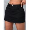 imageFloerns Womens Causal High Waist Raw Hem Pocket Denim Jean Short SkirtPlain Black
