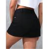 imageFloerns Womens Causal High Waist Raw Hem Pocket Denim Jean Short SkirtPlain Black