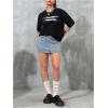 imageFloerns Womens Causal High Waist Raw Hem Pocket Denim Jean Short SkirtPlain Blue