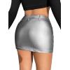 imageFloerns Womens Causal High Waist Raw Hem Pocket Denim Jean Short SkirtSilver