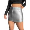 imageFloerns Womens Causal High Waist Raw Hem Pocket Denim Jean Short SkirtSilver