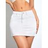 imageFloerns Womens Causal High Waist Raw Hem Pocket Denim Jean Short SkirtWhite