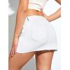 imageFloerns Womens Causal High Waist Raw Hem Pocket Denim Jean Short SkirtWhite