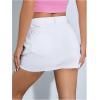 imageFloerns Womens Causal High Waist Raw Hem Pocket Denim Jean Short SkirtWhite Ivory