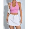 imageFloerns Womens Causal High Waist Raw Hem Pocket Denim Jean Short SkirtWhite Ivory
