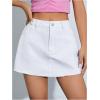 imageFloerns Womens Causal High Waist Raw Hem Pocket Denim Jean Short SkirtWhite Ivory