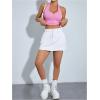 imageFloerns Womens Causal High Waist Raw Hem Pocket Denim Jean Short SkirtWhite Ivory