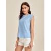 imageFloerns Womens Mock Neck Guipure Lace Trim Blouse TopsLight Blue