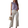imageFloerns Womens Mock Neck Guipure Lace Trim Blouse TopsLilac Purple