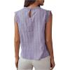 imageFloerns Womens Mock Neck Guipure Lace Trim Blouse TopsLilac Purple
