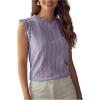 imageFloerns Womens Mock Neck Guipure Lace Trim Blouse TopsLilac Purple