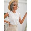 imageFloerns Womens Mock Neck Guipure Lace Trim Blouse TopsWhite Solid