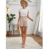imageFloerns Womens Mock Neck Guipure Lace Trim Blouse TopsWhite Solid
