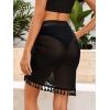 imageFloerns Womens Sheer Beach Swimwear Cover Up Wrap Mini SkirtBlack