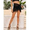 imageFloerns Womens Sheer Beach Swimwear Cover Up Wrap Mini SkirtBlack