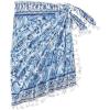 imageFloerns Womens Sheer Beach Swimwear Cover Up Wrap Mini SkirtBlue and White