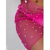 imageFloerns Womens Sheer Beach Swimwear Cover Up Wrap Mini SkirtHot Pink