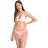 imageFloerns Womens Sheer Beach Swimwear Cover Up Wrap Mini SkirtPink