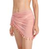 imageFloerns Womens Sheer Beach Swimwear Cover Up Wrap Mini SkirtPink