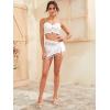 imageFloerns Womens Sheer Beach Swimwear Cover Up Wrap Mini SkirtWhite Tassel