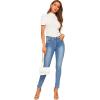 imageFloerns Womens Solid Tee Mock Neck Short Puff Sleeve Tops BlouseA White