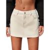imageFloerns Womens Causal High Waist Raw Hem Pocket Denim Jean Short SkirtBeige