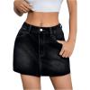 imageFloerns Womens Causal High Waist Raw Hem Pocket Denim Jean Short SkirtBlack Dull