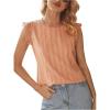 imageFloerns Womens Mock Neck Guipure Lace Trim Blouse TopsCoral Pink