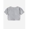 imageFloerns Girls Casual V Neck Short Sleeve Solid Crop Tops Tee ShirtsLight Grey