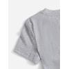 imageFloerns Girls Casual V Neck Short Sleeve Solid Crop Tops Tee ShirtsLight Grey