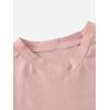 imageFloerns Girls Casual V Neck Short Sleeve Solid Crop Tops Tee ShirtsPlain Pink