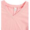 imageFloerns Girls Casual V Neck Short Sleeve Solid Crop Tops Tee ShirtsWhite Pink