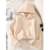 imageFloerns Girls Heart Graphic Print Long Sleeve Hooded Sweatshirt Pullover TopsApricot Floral