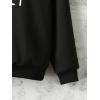 imageFloerns Girls Heart Graphic Print Long Sleeve Hooded Sweatshirt Pullover TopsBlack Dull