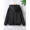 imageFloerns Girls Heart Graphic Print Long Sleeve Hooded Sweatshirt Pullover TopsBlack Dull
