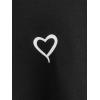 imageFloerns Girls Heart Graphic Print Long Sleeve Hooded Sweatshirt Pullover TopsBlack Heart
