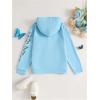 imageFloerns Girls Heart Graphic Print Long Sleeve Hooded Sweatshirt Pullover TopsBlue Butterfly