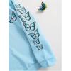 imageFloerns Girls Heart Graphic Print Long Sleeve Hooded Sweatshirt Pullover TopsBlue Butterfly