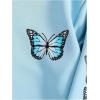 imageFloerns Girls Heart Graphic Print Long Sleeve Hooded Sweatshirt Pullover TopsBlue Butterfly