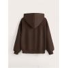 imageFloerns Girls Heart Graphic Print Long Sleeve Hooded Sweatshirt Pullover TopsDeep Brown