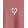 imageFloerns Girls Heart Graphic Print Long Sleeve Hooded Sweatshirt Pullover TopsDusty Pink