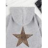 imageFloerns Girls Heart Graphic Print Long Sleeve Hooded Sweatshirt Pullover TopsGrey
