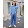imageFloerns Girls Heart Graphic Print Long Sleeve Hooded Sweatshirt Pullover TopsLight Blue